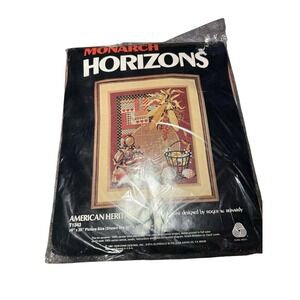Vintage 1981 Monarch Horizons "American Heritage" Needlepoint Kit T1343 Sealed